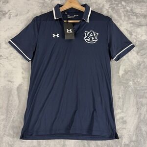 NWT Women's Under Armour Auburn Tigers Polo Shirt Small Navy Sample Gameday Golf